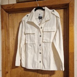 Elegant White Utility Jacket